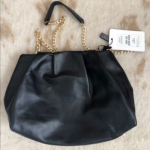 Salvatore Sorrentino Leather Crossbody Chain Shoulder Bag Gold Chain Italy